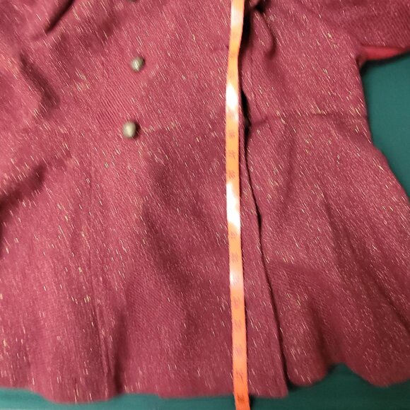 Game of Thrones House of the Dragon red and gold sparkly ladies wool coat size 1 - Picture 5 of 8